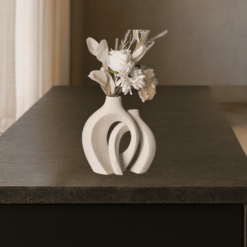 Vasos Duo Luma - Conjunto Escultural Branco