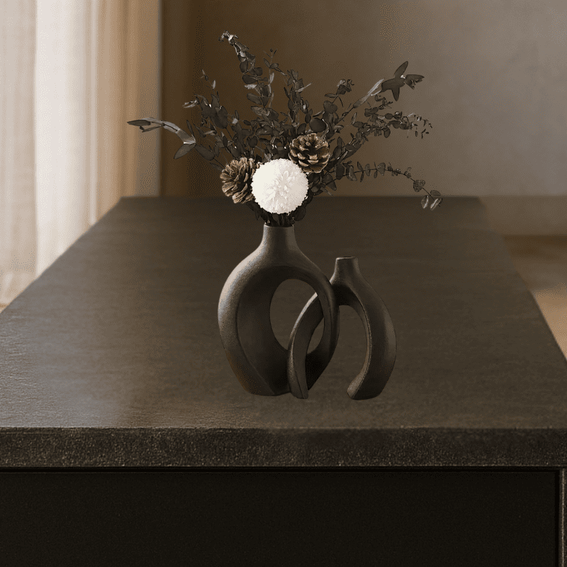 Vasos Duo Luma - Conjunto Escultural Preto