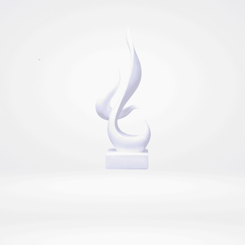 Escultura Fogo da Fênix Branco