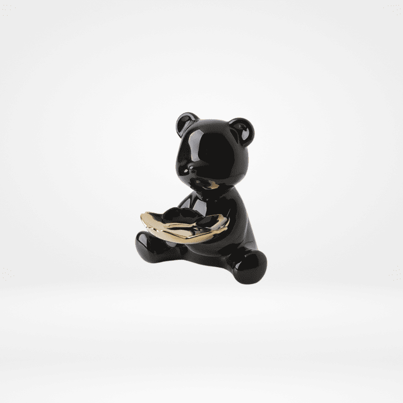 Escultura Urso Guardião Sereno Preto