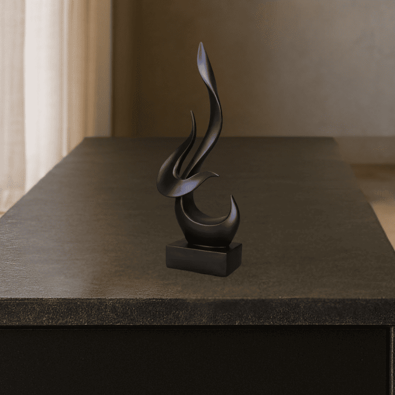 Fogo da Fênix Preto - Escultura Contemporânea