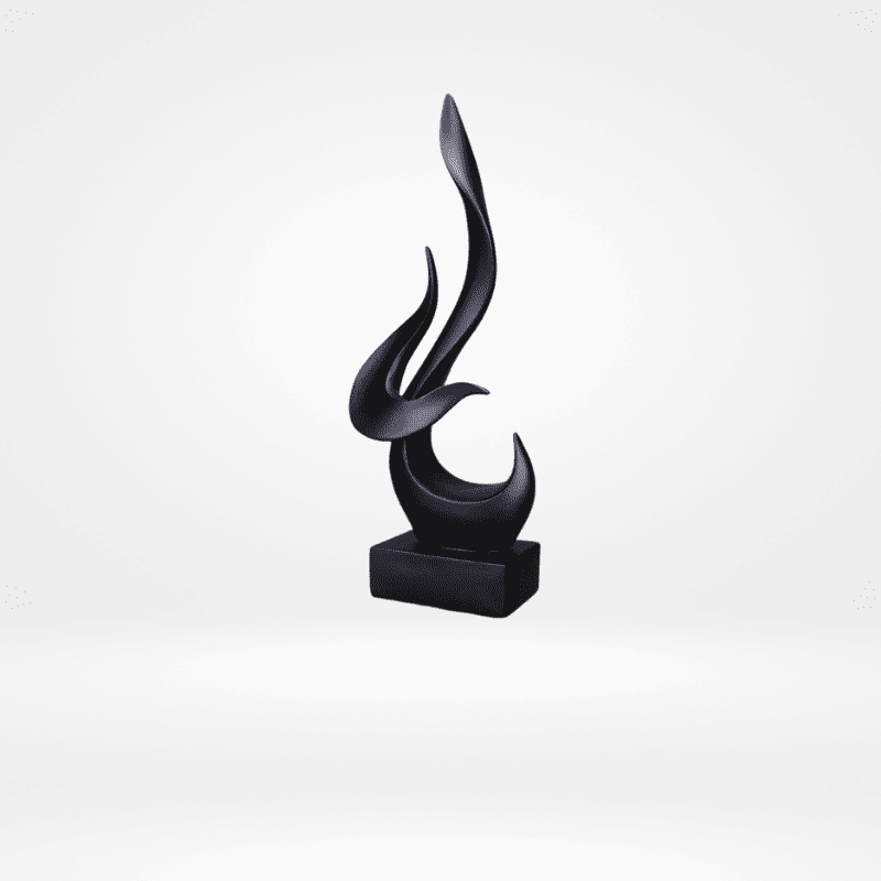 Fogo da Fênix Preto - Escultura Contemporânea