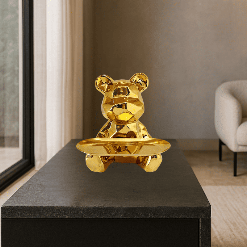 Orso Cavo – Porta-Itens Escultura Dourada