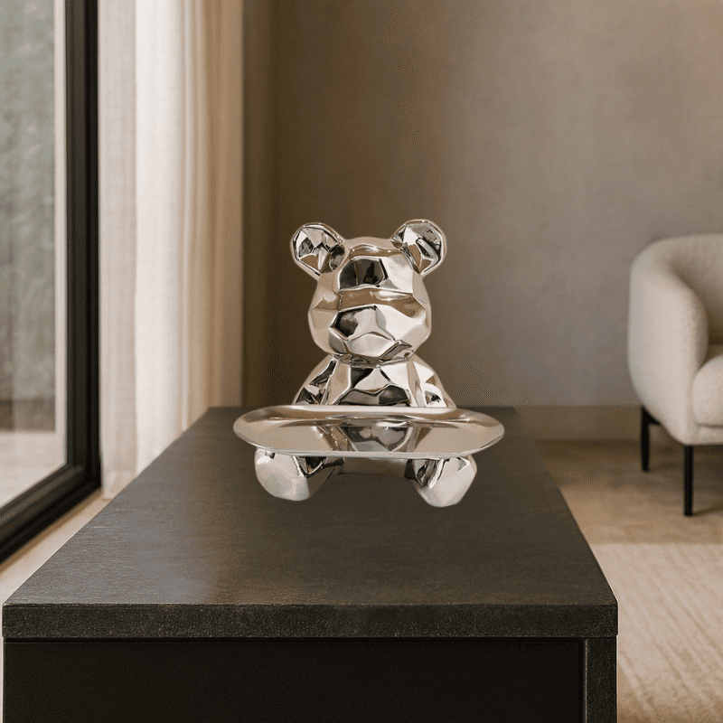 Orso Cavo – Escultura Porta-Itens Prata