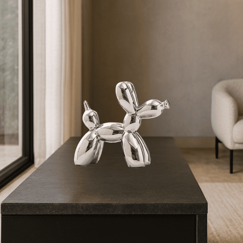Canis Pop Contemporâneo - Escultura Prata